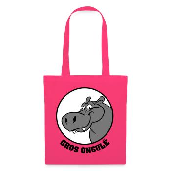 Hippo Texte - Sac en tissu - rose azalée - Devant