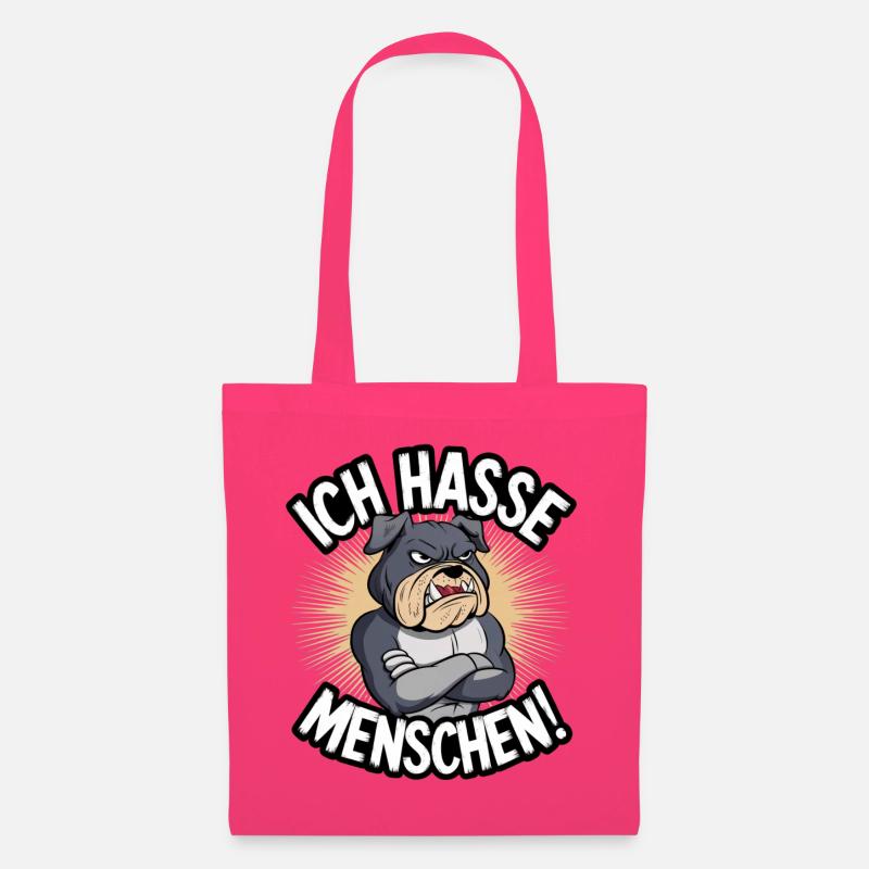 Ich hasse Menschen Bulldogge Hunde Sprüche - Stoffbeutel - Azalea