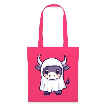 Bull Halloween fantôme - Sac en tissu - rose azalée - Devant