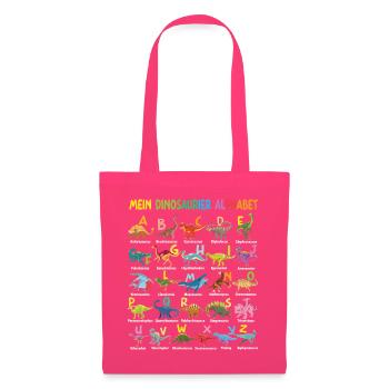 Dinosaurier Alphabet ABC Kinder Lernen Dino Motiv - Stoffbeutel - Azalea - Vorne