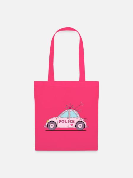 Polizeiauto Police Rosa - Stoffbeutel - Azalea