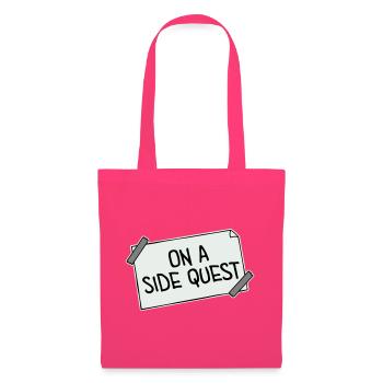 On A Side Quest Gaming Adventure Spruch Logo Text - Stoffbeutel - Azalea - Vorne