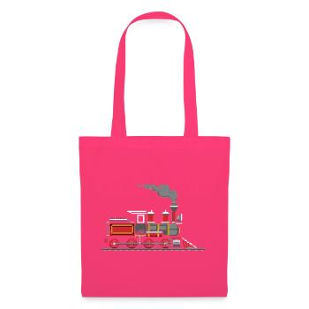 Dampflokomotive Pixelgrafik - Stoffbeutel - Azalea - Vorne