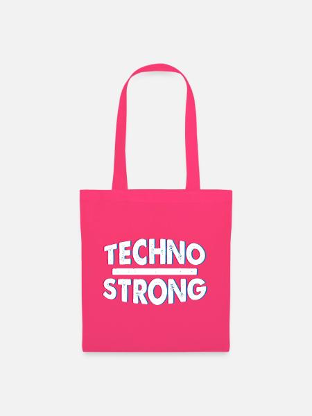 Techno Strong Neon Glitch - Stoffbeutel - Azalea