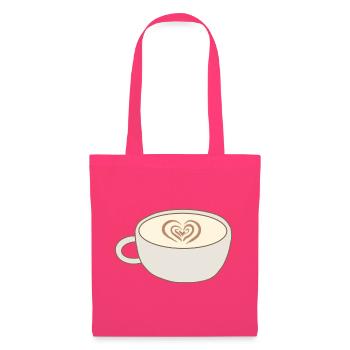 Heart Latte Cup Kunst - Stoffbeutel - Azalea - Vorne