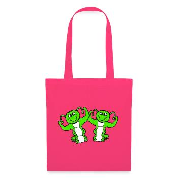 2 chenilles bodybuilder team muscle building amis mignons - Sac en tissu - rose azalée - Devant