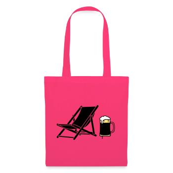 Liegestuhl Bierkrug Silhouette - Stoffbeutel - Azalea - Vorne