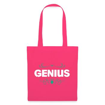 Genius Schriftzug mit Ornamentflair - Stoffbeutel - Azalea - Vorne