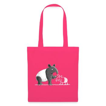 Tapir Tiermotiv lustig Strichzeichnung Cartoon - Stoffbeutel - Azalea - Vorne