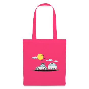 Wohnwagen Auto mit Anhänger - Stoffbeutel - Azalea - Vorne