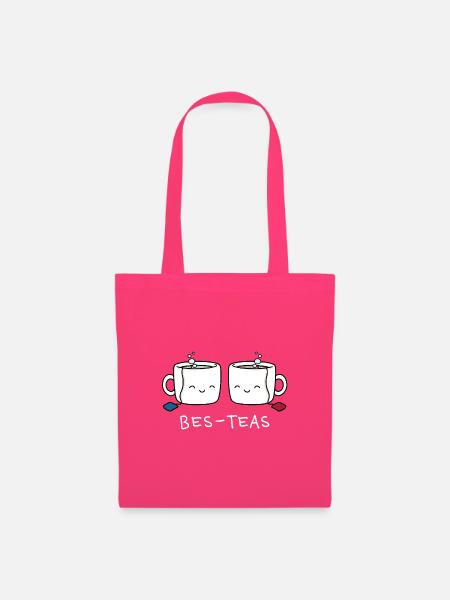 Bes-teas – Kawaii Freundschaft Tee Wortspiel - Stoffbeutel - Azalea