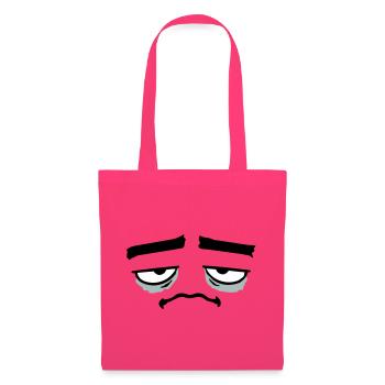 Mürrisches Trauriges Enttäuschtes Gesicht Lustig - Sac en tissu - rose azalée - Devant