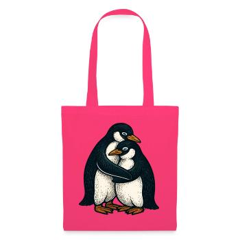Pinguinpaar Kuschelzeit - Stoffbeutel - Azalea - Vorne