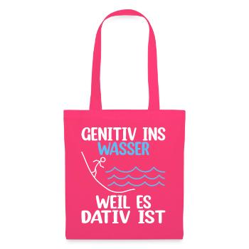 Genitiv Dativ Grammatik Deutsch Lustiger Spruch - Stoffbeutel - Azalea - Vorne