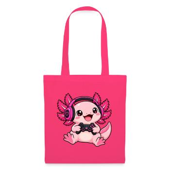 Gaming Axolotl – Zocker Wassermonster - Stoffbeutel - Azalea - Vorne