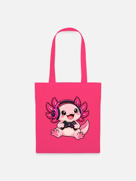 Gaming Axolotl – Zocker Wassermonster - Stoffbeutel - Azalea
