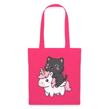 Katze auf Einhorn - Stoffbeutel - Azalea - Vorne