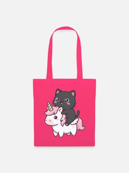 Katze auf Einhorn - Stoffbeutel - Azalea