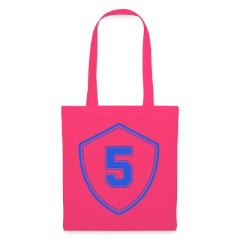 Blauer Schild mit Zahl Fünf - Stoffbeutel - Azalea - Vorne