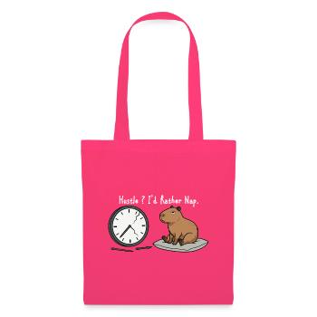 Capybara Sieste Humour Horloge Brisée Blanc - Sac en tissu - rose azalée - Devant