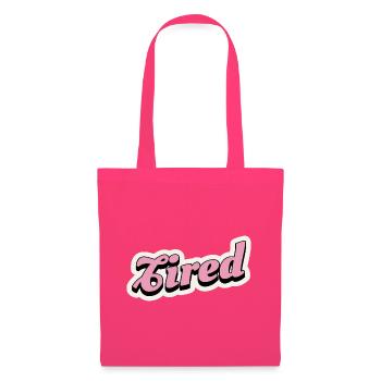 Tired Pink Retro Script Logo - Stoffbeutel - Azalea - Vorne