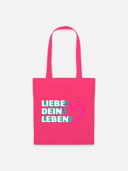 Liebe Dein Leben Herzmotiv - Stoffbeutel - Azalea