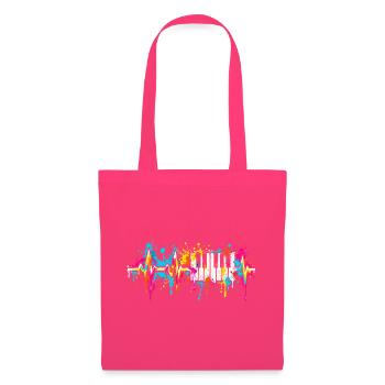 Neon Tasten Farbspritzer - Stoffbeutel - Azalea - Vorne