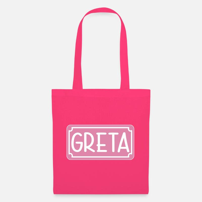 NAMENSGESCHENK MÄDCHEN GRETA SCHILD - Stoffbeutel - Azalea
