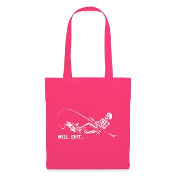 Well Shit Skeleton Lost Fish Fishing Halloween - Stoffbeutel - Azalea - Vorne