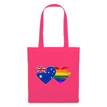 Australien Regenbogen Flagge Herz used - Stoffbeutel - Azalea - Vorne