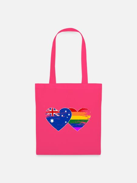 Australien Regenbogen Flagge Herz used - Stoffbeutel - Azalea