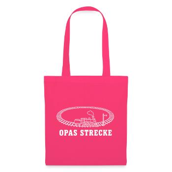Opas Strecke Modelleisenbahn Dampflok T-Shirt - Stoffbeutel - Azalea - Vorne