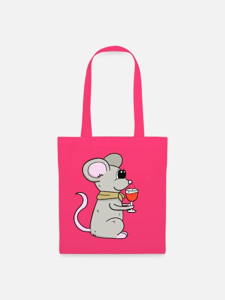 Maus Partymaus mit Spaßgetränk - Stoffbeutel - Azalea
