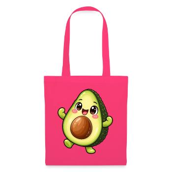 Avocado Kawaii Style – Süßes Fruchtmotiv - Stoffbeutel - Azalea - Vorne