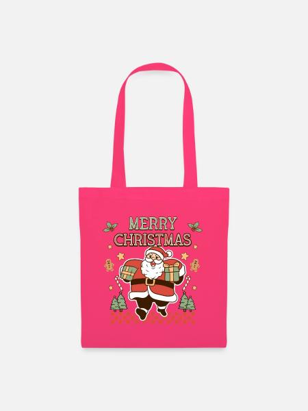Merry Christmas Weihnachtsmann Retro Geschenk - Stoffbeutel - Azalea