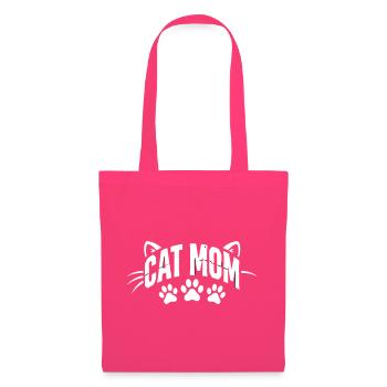 Lettrage des Pattes de Maman Chat - Sac en tissu - rose azalée - Devant