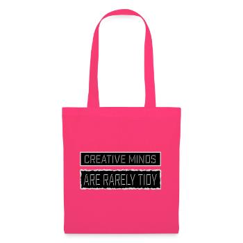Les esprits créatifs sont rarement bien rangés Logo créatif drôle - Sac en tissu - rose azalée - Devant