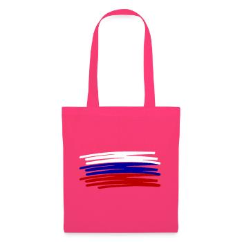 Russland Flagge Fahne Strichzeichnung gemalt - Stoffbeutel - Azalea - Vorne