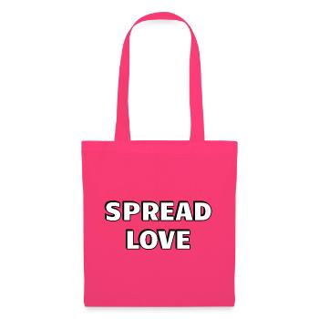 Diffuser l’amour Gros Noir Blanc Typographie - Sac en tissu - rose azalée - Devant