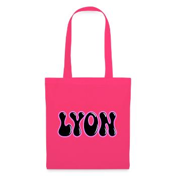 Lyon Retro Groovy Black & Pink Contour - Stoffbeutel - Azalea - Vorne