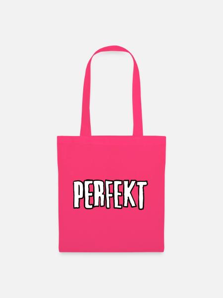 PERFEKT Großbuchstaben Typo unperfekt  - Stoffbeutel - Azalea