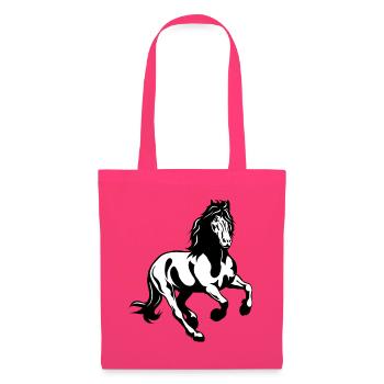Friesian stallion galloping - Tote Bag - azalea - Front