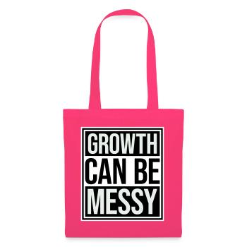 Growth Can Be Messy Personal Growth Quote Logo - Tote Bag - azalea - Front