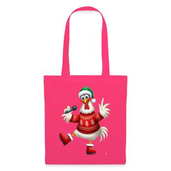 Pull de poule chantante de vacances - Sac en tissu - rose azalée - Devant