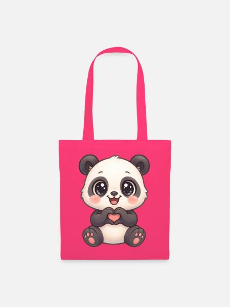 Süßer Panda mit Herzhänden - Stoffbeutel - Azalea