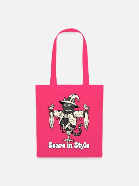 Scare in Style: Halloween-Katze - Stoffbeutel - Azalea