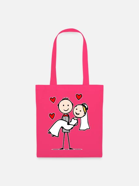 Hochzeitspaar Cartoon - Stoffbeutel - Azalea