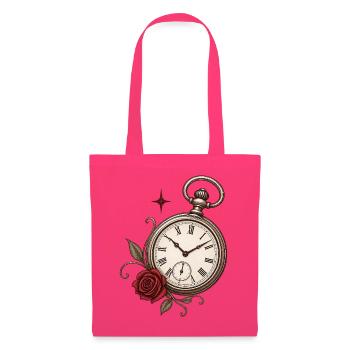 Vintage Taschenuhr mit roter Rose - Stoffbeutel - Azalea - Vorne