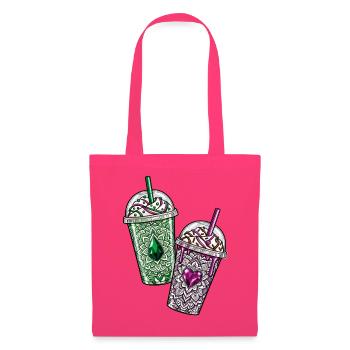 Gemstone Iced Coffee – Pink & Green Crystal Drinks - Stoffbeutel - Azalea - Vorne