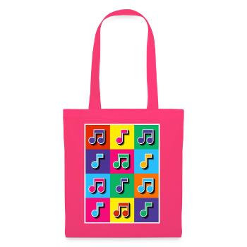 Pop-Art-Musiknoten Mosaik - Stoffbeutel - Azalea - Vorne